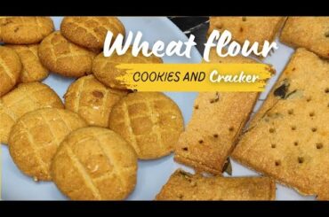 Whole Wheat Flour( Atta) Cookies and Crackers recipe | Healthy Snacks recipe | In Kadai & oven |