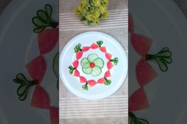 Beautiful Salad Decorations Ideas l Vegetable Carving Design #cucumbercarving #art #vegetableart
