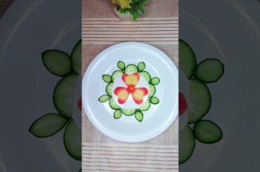 Beautiful salad art l Cucumber cutting designs l Salad decorations ideas #cookwithsidra #art #diy