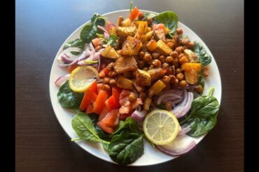 High Protein Potato Chickpeas Salad Recipe | Healthy Salad for Vegetarians and Vegans Diet