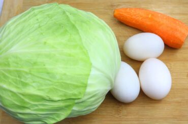 Just Add Eggs With Cabbage-Its So Delicious! Simple Breakfast Recipe! Healthy, Cheap & Tasty Snacks