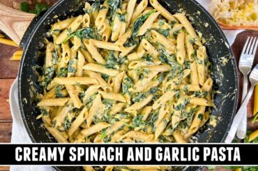 CREAMY Spinach & Garlic Pasta | Healthy ONE-PAN 30 Minute Recipe