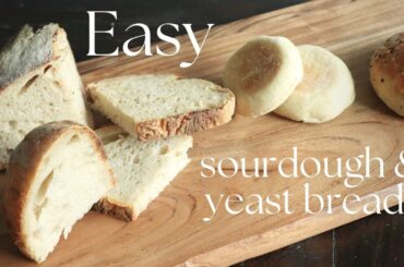 THE EASIEST Bread Recipes | SANDWICH BREAD &  Homemade SOURDOUGH English Muffins + EASY Breakfast