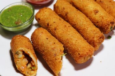 Street Style Bread Cutlet Recipe | Bread Spring Roll