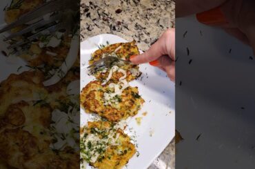 DIY Easy Zucchini Fritters #recipe #food #delicious #cooking #healthy #pancakes #zucchini #fritters