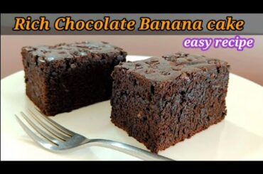 rich and moist chocolate banana cake recipe | healthy chocolate cake recipe |
