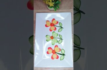 Vegetables Cutting ideas l Vegetable salad #art #cucumbercarving #cookwithsidra #diycrafts #carving