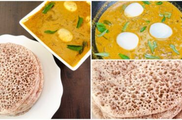 Easy and Healthy Breakfast/Kerala Breakfast Recipes/Ragi Appam/Easy Egg Curry with milk