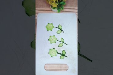 Cucumber carving ideas l Salad Cutting ideas l Vegetable art #cookwithsidra #art  #crafts #saladart