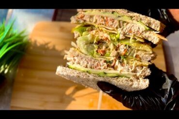 Easy & Tasty Cold Chicken Sandwich || Low Calorie Chicken sandwich ||Healthy Chicken Sandwich recipe