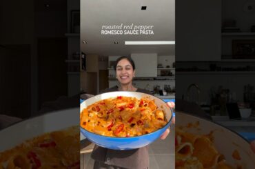 Roasted red pepper- Romesco Sauce Pasta , #recipe #food #health #shorts #fyp