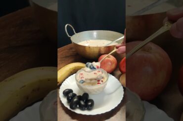 Super Creamy and Healthy Fruit Custard recipe | Dryfruit  #food #fruitcustard #shorts