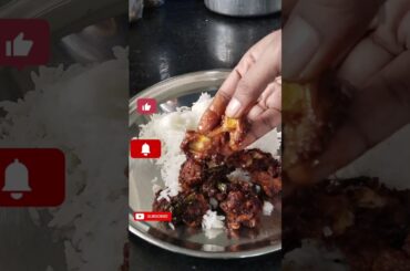 Today My Healthy Lunch Is Chicken Fry with white Rice..... mouth watering chicken fry