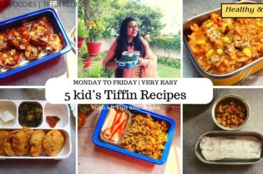 5 Easy Kid's tiffin recipe #mondaytofriday |#pizza #pasta #paneerburji #moondalpuri #foodforfoodies