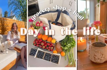 SPRING DAY IN THE LIFE | healthy grocery shop + haul, easy quick meal ideas!