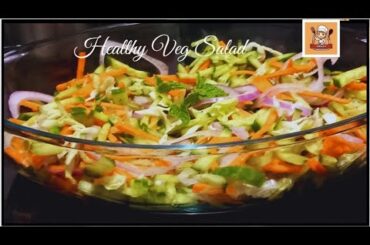 Healthy Vegetable Salad | Easy + healthy salad for weightloss | Green veg salad | Mix veg salad