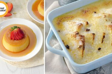 2 Easy Bread Pudding with Leftover Bread Recipe by Food Fusion