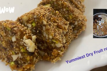 Dry Fruits and nuts Roll Recipe | Healthy snack #Energy bar #sugar free roll recipe in tamil