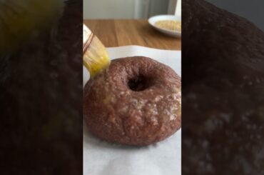 Dessert bagel. Chocolate peanut butter crunch sourdough bagel #bagels  #dessert #sourdough