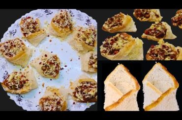 New Snacks Recipe ||  Schezwan Chicken Bread Pockets || 5 Mins Recipe||