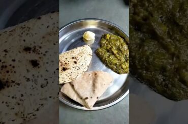 Healthy Lunch #new#shorts#palakpaneer#roti#papad#dungri#gol#chhash#testy#khana#like#share#subscribe