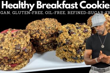 4 Easy Healthy Vegan Breakfast Cookies l Gluten-Free, Oil-Free, Refined-Sugar-Free