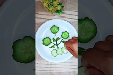 Beautiful Vegetables Carving Garnish ideas l Cucumber Carving style #art #cookwithsidra #diy #shorts