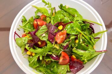 Easy Mixed Leaf Salad with Cherry Tomatoes | Mixed Green Salad with Simple dressing