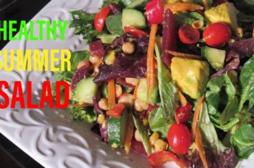 Healthy Salad with Garlic Honey Dressing Recipe   #briansblueskitchen