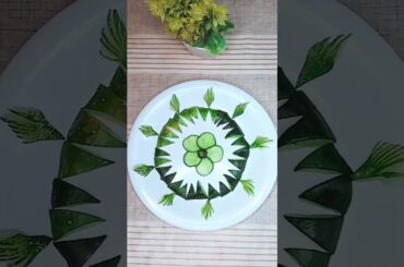 Vegetables Carving Ideas l Vegetable Salad #art #cucumbercarving #cookwithsidra #carving #shorts
