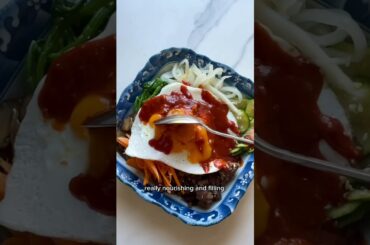 Bibimbap with gochujang sauce #food #healthy #healthyrecipes #healthyfood #recipe #shorts