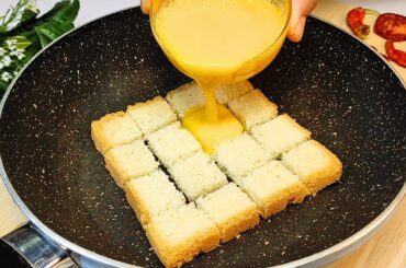 Pour eggs on the bread! It tastes better than pizza! Easy, delicious and simple recipe!