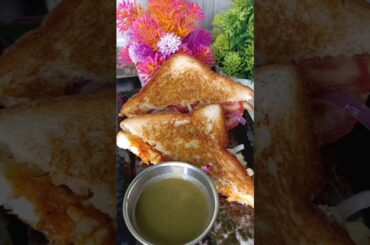 Veggie Sandwich Recipe | Easy breakfast #quickrecipe #shorts #ytshorts