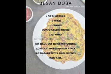 Besan dosa for kids & toddlers | pancake recipe | easy breakfast for kids | easy healthy recipes