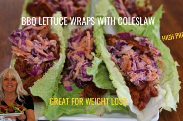 Healthy Vegan BBQ Lettuce Wraps With Coleslaw