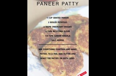 PANEER PATTY for kids & toddlers | paneer recipe | easy breakfast | tiffin | easy healthy recipes