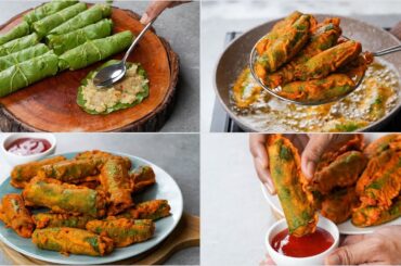 Palak Roll | Healthy Palak Snacks | Palak Patra Roll Recipe | Spinach Patra Roll | Palak Aloo Roll