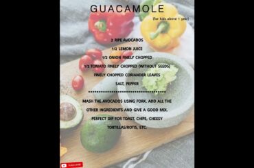 GUACAMOLE for kids & toddlers | avocado recipe | easy breakfast | dip | easy healthy recipes | fat