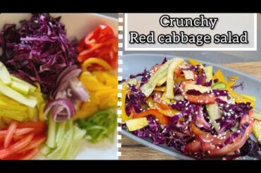 Crunchy red cabbage salad in 10 minutes | Easy & healthy vegetable salad @Easy_home_cooked