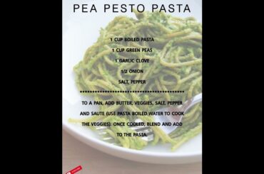 PEA PESTO PASTA for kids & toddlers | pasta recipe | easy breakfast | snacks | easy healthy recipes