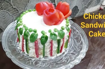 chicken sandwich | no stove cooking recipe | bread breakfast recipe |  sandwich cake by food stove