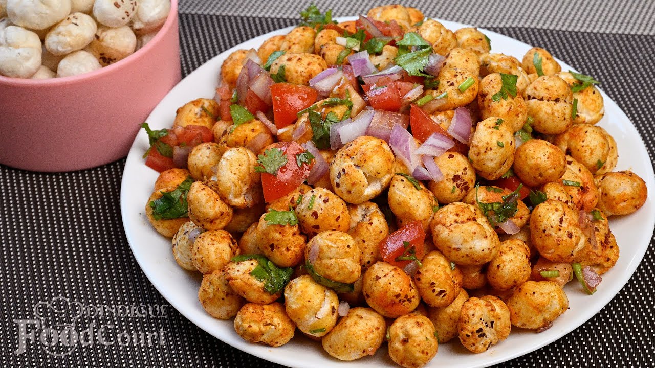 Makhana Chaat/ Healthy Makhana Recipe/ Lotus Seeds Recipe Makhana Chaat/ Healthy Makhana Recipe/ Lotus Seeds Recipe