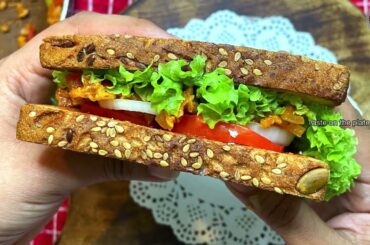 High protein sandwich recipe/healthy breakfast recipe/lunchbox ideas