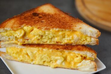 Soft Scrambled Grilled Cheese Toast Recipe | Easy & Healthy Breakfast | Scrambled Egg Cheese Toast