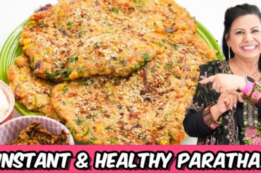 Instant Aloo Paratha with Mix Veggies Healthy Breakfast Idea and Recipe in Urdu Hindi - RKK