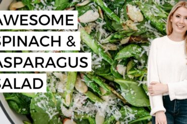 Healthy Spinach & Asparagus Salad: 6 Ingredients, AMAZING Flavor! (Easy Recipe)