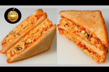 **SCRAMBLED EGG SANDWICH**. Quick & Easy Breakfast Recipe. SCRAMBLED EGG SANDWICH HEALTHY RECIPE.