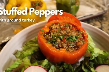 Stuffed Peppers with Ground Turkey Meat Recipe | Healthy Lunch/Dinner