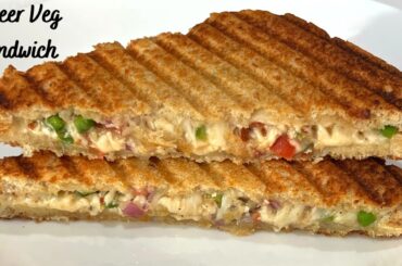 Cheese Paneer Sandwich-Quick & Healthy Breakfast Recipe-Paneer Veg Sandwich Recipe-Easy Snack Recipe