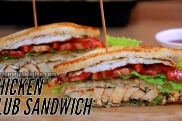 Grilled Chicken Club Sandwich recipe | Chicken Club Sandwich Recipe | Breakfast Sandwich recipe